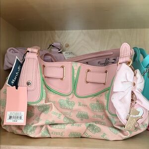 Juicy Couture Pink and Green Shoulder Bag